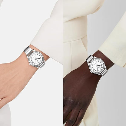 LN LENQIN Reloj Mujer Elasticay Relojes Mujeres De Acero Inoxidable Reloj A Prueba de Agua para Las Mujeres AnalóGico Cuarzo Relojes de MuñEca Banda de ExpansióN