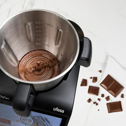 Ufesa TotalChef RK6 Robot de Cocina Multifunción Inteligente, Pantalla Digital 7”, WIFI, 30 Funciones, Jarra Acero Inox, Capacidad Máxima 3,5L, Báscula Integrada, 15 Programas, Accesorios