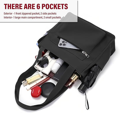 Amexo Bolso Bandolera Señoras Grande Bolso de Lona para Mujer Bolso de Hombro de Moda para Mujer Bolso de Mano con Cremallera y Muchos Compartimentos para el Día a día Oficina Escuela Viajes