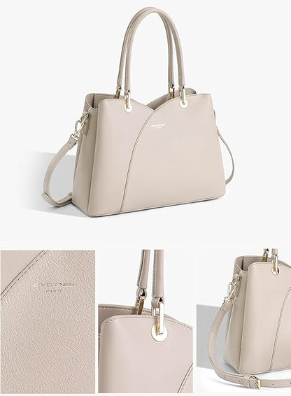 David Jones – Bolso de mano para mujer – Bolso de mano de piel sintética – Hombro – 3 compartimentos con varios bolsillos – Tote City Trabajo elegante clásico chic a la moda de tamaño mediano