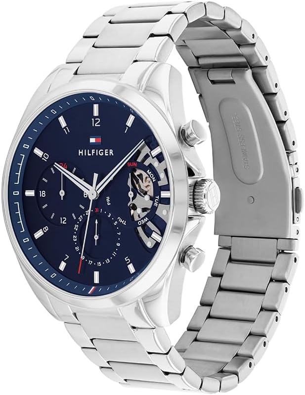 Tommy Hilfiger Reloj Analógico de Cuarzo multifunción para Hombre con Correa de Malla de Acero Inoxidable y de PielTommy Hilfiger Reloj Analógico de Cuarzo multifunción para Hombre con Correa de Malla de Acero Inoxidable y de Piel