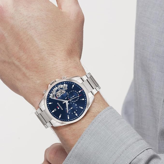 Tommy Hilfiger Reloj Analógico de Cuarzo multifunción para Hombre con Correa de Malla de Acero Inoxidable y de PielTommy Hilfiger Reloj Analógico de Cuarzo multifunción para Hombre con Correa de Malla de Acero Inoxidable y de Piel