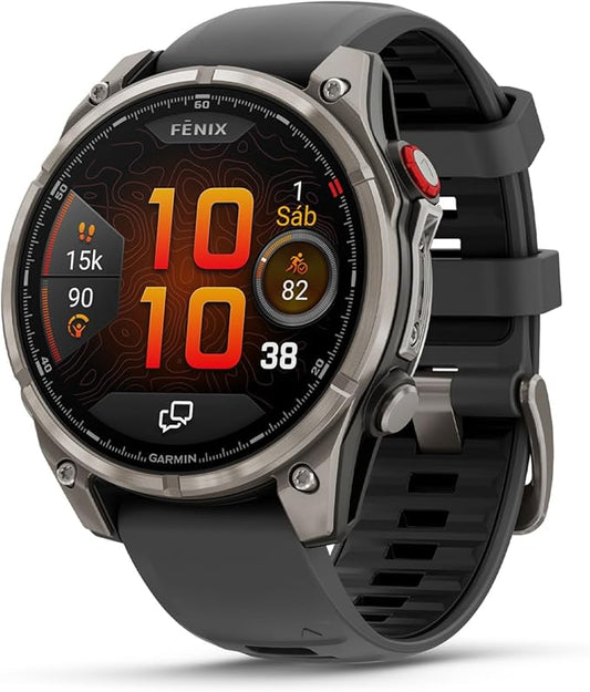 Garmin fēnix 8 Pro Zafiro, 47mm, Smartwatch Premium GPS Multideporte, Conectividad Satelital y LTE, Pantalla táctil AMOLED, Altavoz y micrófono Integrados, Mapas y hasta 15 días de autonomía, Grafito