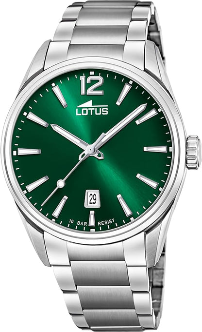 LOTUS Reloj Hombre Analógico de Acero Inoxidable 316l Plateado