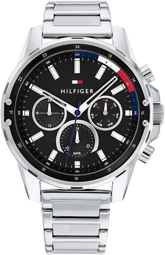 Tommy Hilfiger Reloj Analógico de Cuarzo Multifunción para Hombre con Correa en Acero Inoxidable o en SiliconaTommy Hilfiger Reloj Analógico de Cuarzo Multifunción para Hombre con Correa en Acero Inoxidable o en Silicona