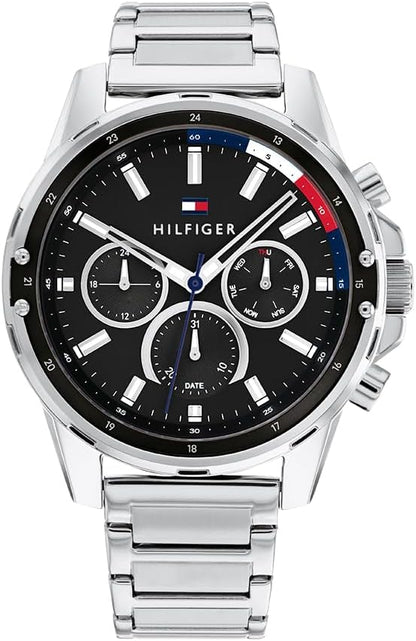 Tommy Hilfiger Reloj Analógico de Cuarzo Multifunción para Hombre con Correa en Acero Inoxidable o en SiliconaTommy Hilfiger Reloj Analógico de Cuarzo Multifunción para Hombre con Correa en Acero Inoxidable o en Silicona
