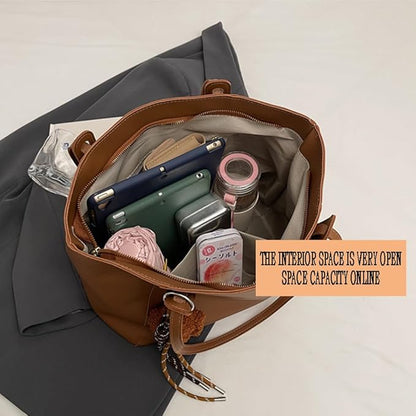 Hixingo Bolsos de Mujer Grande Bolso de Hombro Clásico Bolso de Mano para Mujer, Versátiles Bandolera Totes para Trabajo Escuela Viajes Casual Bolso de Señoras (Café,38 * 27 * 16cm)