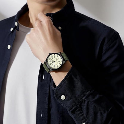 LN LENQIN Reloj Hombre Militar Relojes Analógicos Cuarzo para Hombres Reloj de Campo Luminoso Impermeables Deportivo Táctico Relojes de Pulsera con Fecha y Correa de Nailon