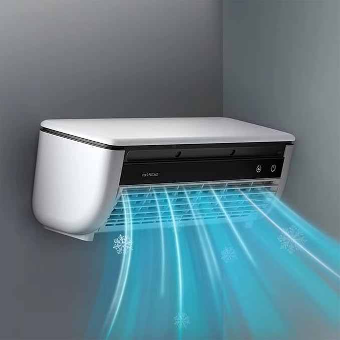 Aire Acondicionado De Pared Sin Perforaciones - Ventilador Enfriador De Aire Portátil De 13 Pulgadas, 6000 MAh, Carga USB, Velocidades, Inalámbrico, Enfriamiento Rápido, Ideal Para Camping, Coche