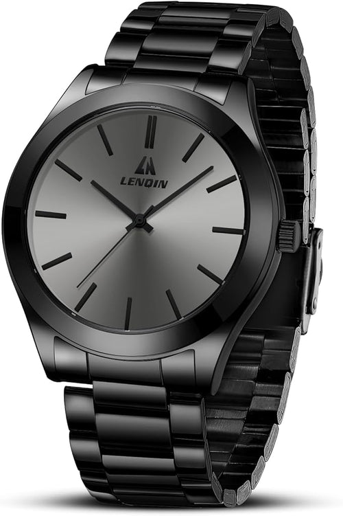LN LENQIN Reloj Hombre Relojes De Acero Inoxidable para Hombres Relojes De Pulsera Impermeables para Hombres Reloj De Cuarzo Analógico De Diseño De Negocios De Moda