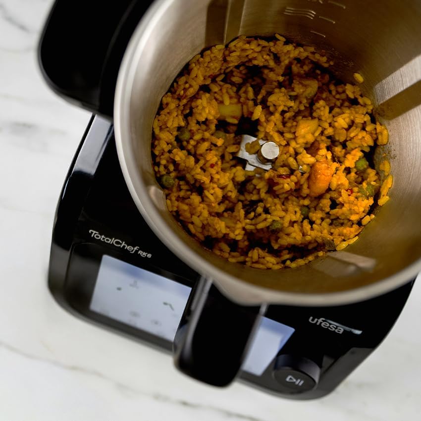 Ufesa TotalChef RK6 Robot de Cocina Multifunción Inteligente, Pantalla Digital 7”, WIFI, 30 Funciones, Jarra Acero Inox, Capacidad Máxima 3,5L, Báscula Integrada, 15 Programas, Accesorios