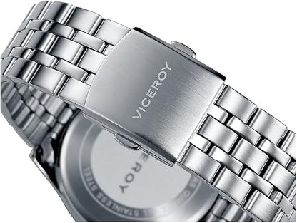 Viceroy Reloj Deportivo Hombre de Acero Inoxidable - 42 mm - Movimiento de Cuarzo - Esfera Negra - Sumergible 10 ATM - Colección Heat – 40519-55