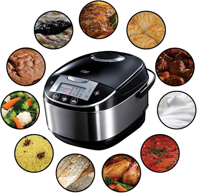 Russell Hobbs Robot de Cocina Cook@Home - Capacidad 5 L, Recipiente de Acero Inoxidable, Tapa Anticondensación, Plata - 21850-56