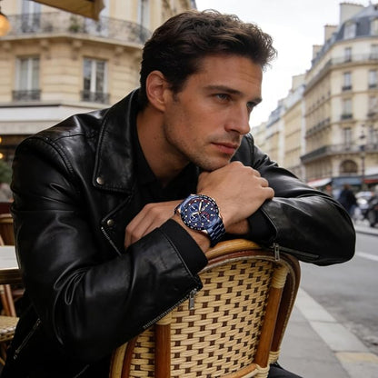 LIGE Reloj para Hombre Cronógrafo Correa de Acero Inoxidable Impermeable Deportivo Negocio Casual Reloj para Caballero