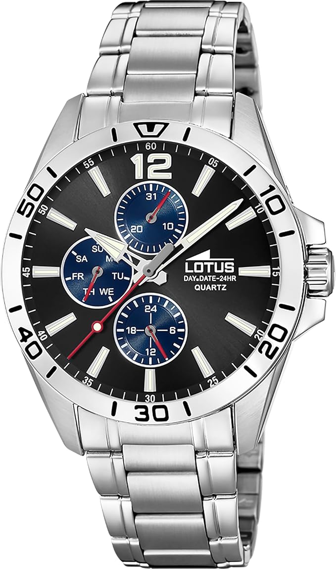 LOTUS Reloj Hombre Analógico de Acero Inoxidable 316l Plateado