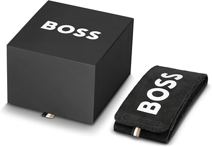 BOSS Reloj Cronógrafo de Cuarzo para Hombre de 44 mm Colección The Professional con Esfera Azul, Pulsera de Acero Inoxidable Plateado, 3 Subesferas, Resistencia al Agua 3ATM - 1513527