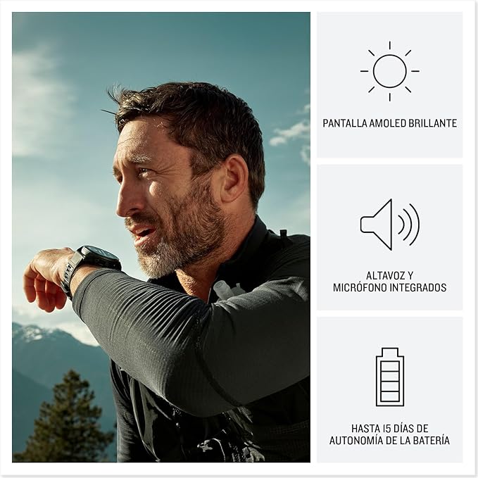 Garmin fēnix 8 Pro Zafiro, 47mm, Smartwatch Premium GPS Multideporte, Conectividad Satelital y LTE, Pantalla táctil AMOLED, Altavoz y micrófono Integrados, Mapas y hasta 15 días de autonomía, Grafito