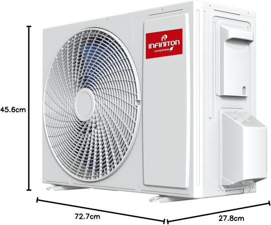 Infiniton Aire Acondicionado Split SPTTC12A2, 12000 BTU - Bomba de Calor, Mando a distancia, Pantalla LED, Deshumidificador, Bajo Consumo [Clase de eficiencia energética A++]