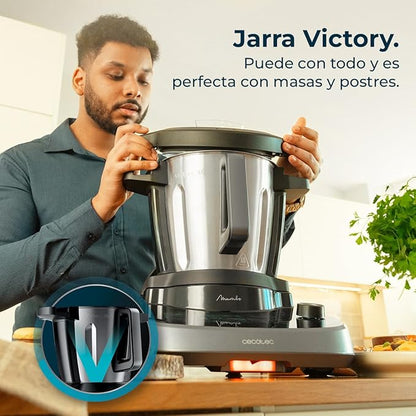 Cecotec Robot de Cocina Multifunción con Dispensador de Alimentos Mambo CooKing Total Gourmet. 2200W, 45 Funciones, Miles de Recetas Guiadas, Jarra Unique de 4,5L y Jarra Victory de 5L, Accesorios