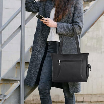 Amexo Bolso Bandolera Señoras Grande Bolso de Lona para Mujer Bolso de Hombro de Moda para Mujer Bolso de Mano con Cremallera y Muchos Compartimentos para el Día a día Oficina Escuela Viajes