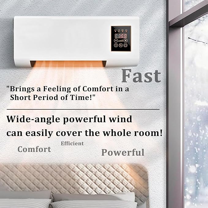 Aire acondicionado portátil sin conductos y ventilador de pared sin aspas, unidad de aire acondicionado portátil 3 en 1 (sistema de refrigeración/ventilación/split) con control remoto, diseño ultras