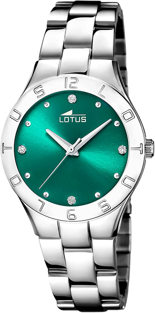 LOTUS Reloj Mujer Analógico de Acero Inoxidable 316l Plateado - Movimiento de Cuarzo - Cristal Mineral de Alta Resistencia - Resistente al Agua 5 ATM - Special Prices 18568/D