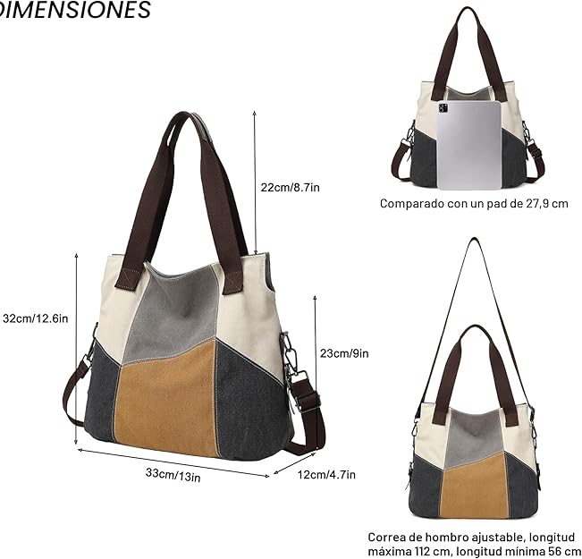 Bolso de Lona para Mujer Bolso de Las Señoras de la Lona Bolso de Hombro de Las Mujeres Bolso Bandolera Bolso Tote Bolso Shopper