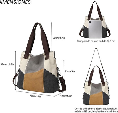 Bolso de Lona para Mujer Bolso de Las Señoras de la Lona Bolso de Hombro de Las Mujeres Bolso Bandolera Bolso Tote Bolso Shopper