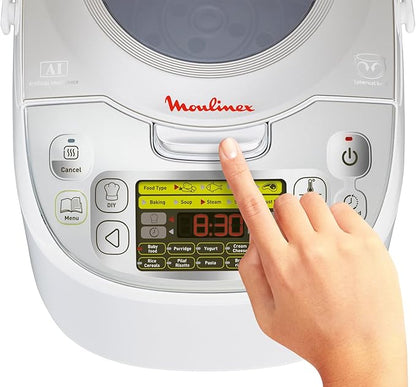 Moulinex Maxichef Advance MK8121 - Robot de cocina, 45 programas de cocción, programable hasta 24 horas, bol con capacidad hasta 4 personas, función diferido programable, Plata Premium