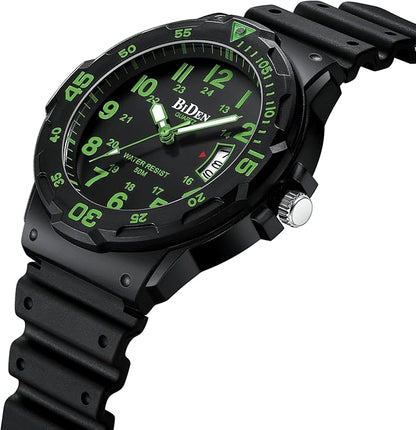 HANPOSH Reloj Hombre Relojes Pulseras Impermeable Diseño Analógico Cronógrafo Luminoso Acero Inoxidable Esfera Calendaria Moda