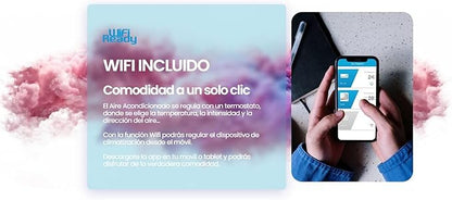 INFINITON Aire Acondicionado SPTWF09A2, 9000 BTU, Wifi, Bomba de Calor, Inverter, Deshumidificador, A+++, Blanco [Clase de eficiencia energética A++]