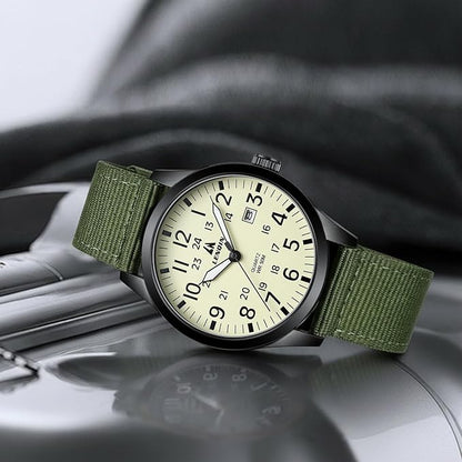 LN LENQIN Reloj Hombre Militar Relojes Analógicos Cuarzo para Hombres Reloj de Campo Luminoso Impermeables Deportivo Táctico Relojes de Pulsera con Fecha y Correa de Nailon