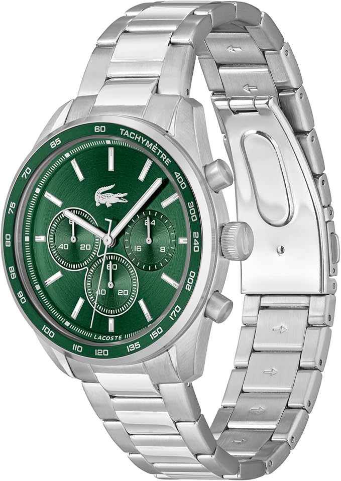 Lacoste Reloj Cronógrafo de Cuarzo Colección Boston para Hombre con Pulsera de Cuero o Acero Inoxidable en Enlace o Malla