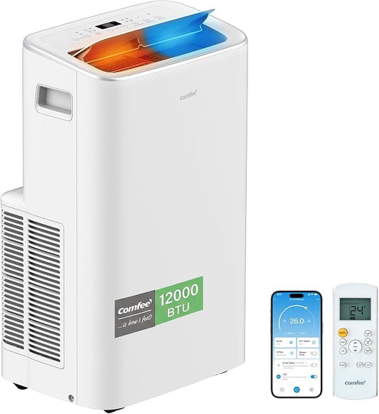 COMFEE Pingüino Aire Acondicionado Portátil Frío y Calor 3000 Frigorías / 12000 BTU - Climatizador Silencioso con Bomba Calor - Air Conditioner 4 en 1 con...