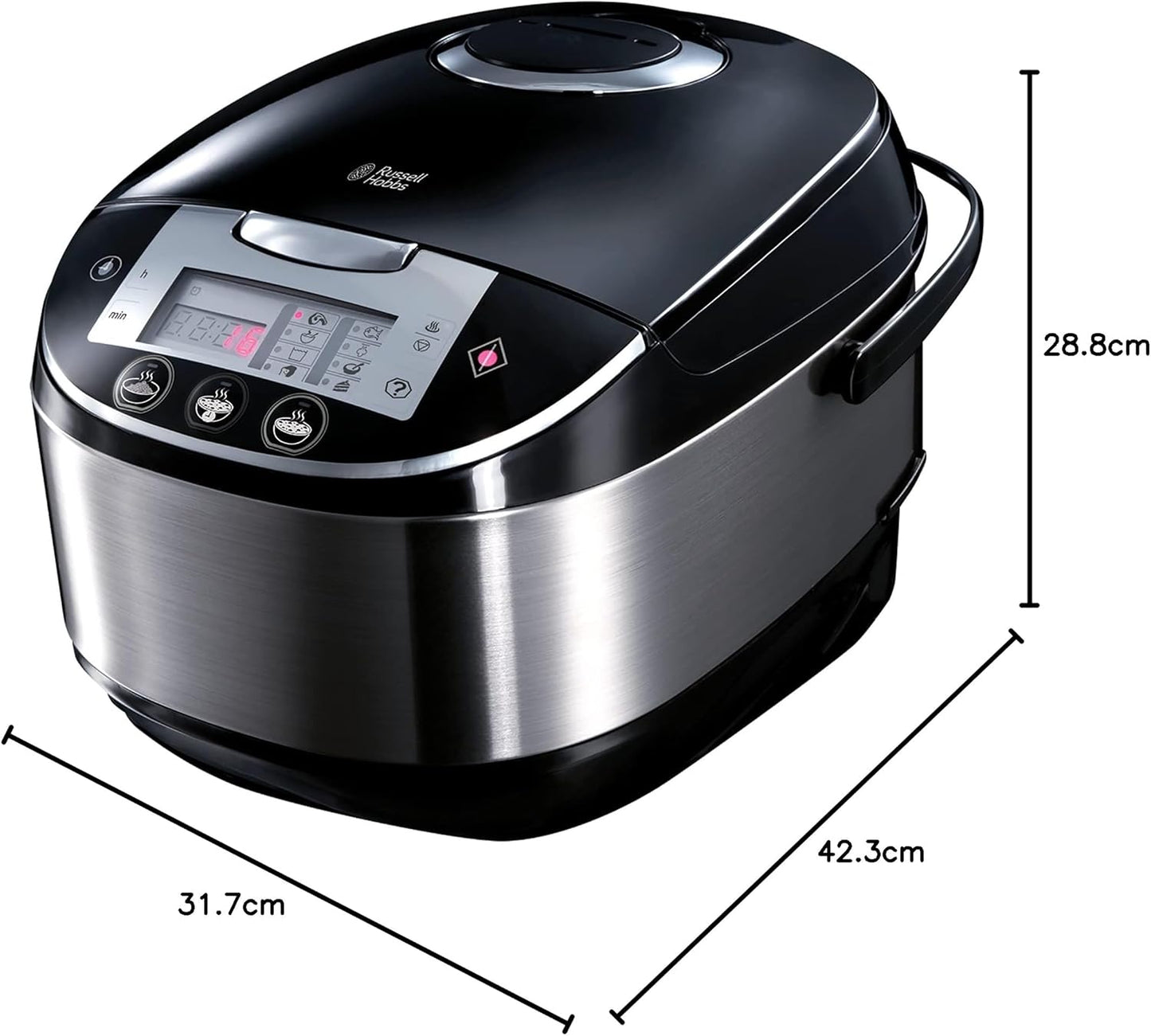 Russell Hobbs Robot de Cocina Cook@Home - Capacidad 5 L, Recipiente de Acero Inoxidable, Tapa Anticondensación, Plata - 21850-56