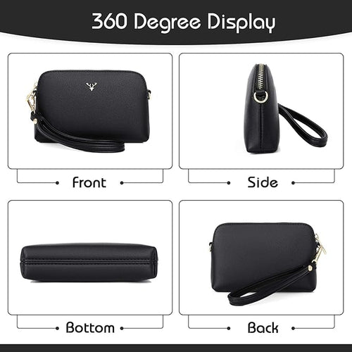 ZMDB Bolso Bandolera Pequeño para Mujeres, Bolso de Hombro de Cuero PU con Correa para el Hombro y la Muñeca, Bolso de Mano Bolso de Embrague Noche para Niñas Señoras