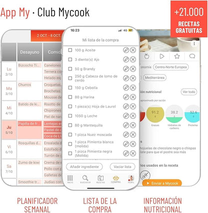 Taurus Mycook Next - Robot de Cocina con wifi, pantalla XXL, cocina por voz, inducción, cocción lenta o alta temperatura, sous-vide, 30 funciones, 2000W, jarra 3.75L, app mycook + accesorios
