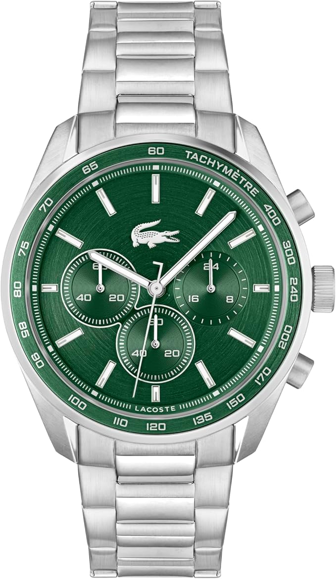 Lacoste Reloj Cronógrafo de Cuarzo Colección Boston para Hombre con Pulsera de Cuero o Acero Inoxidable en Enlace o Malla