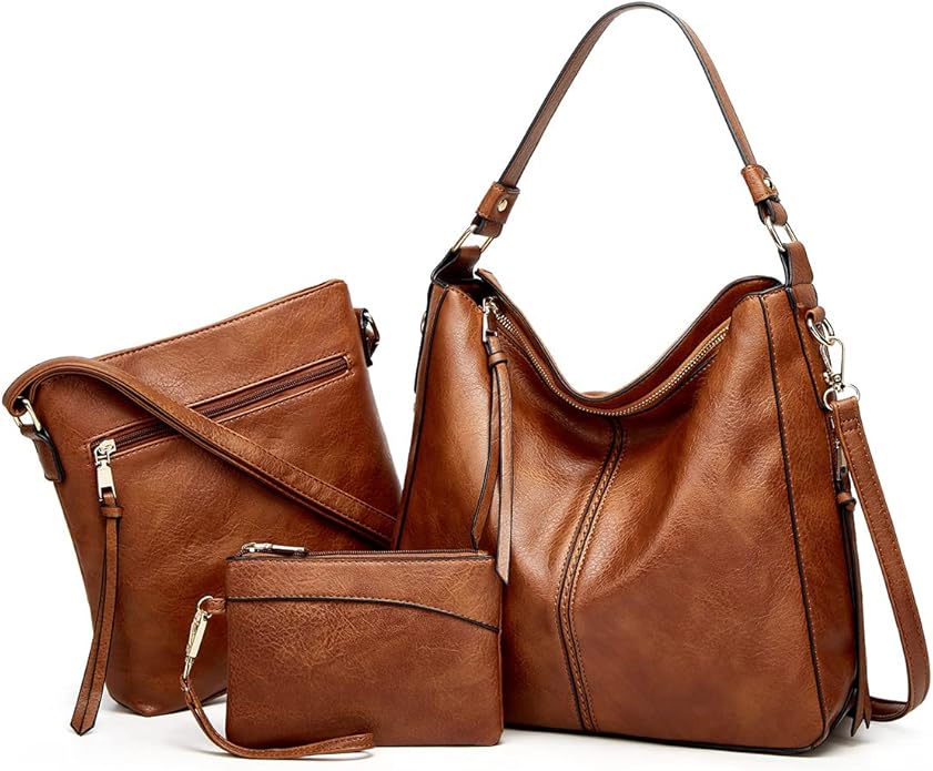 Pahajim Bolso Mujer Bandolera Grande PU Cuero Bolso de Hombro Shopper Elegante Bolsos Hobo Conjunto de Bolsos y Cartera para Trabajo, Compras y Viajes