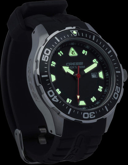 Cressi Manta - Reloj Submarino Profesional 10 ATM con Mecanismo de Cuarzo