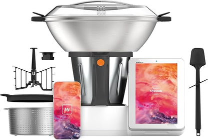 Taurus Mycook Next - Robot de Cocina con wifi, pantalla XXL, cocina por voz, inducción, cocción lenta o alta temperatura, sous-vide, 30 funciones, 2000W, jarra 3.75L, app mycook + accesorios