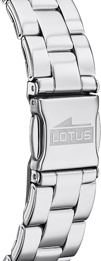 LOTUS Reloj Mujer Analógico de Acero Inoxidable 316l Plateado - Movimiento de Cuarzo - Cristal Mineral de Alta Resistencia - Resistente al Agua 5 ATM - Special Prices 18568/D