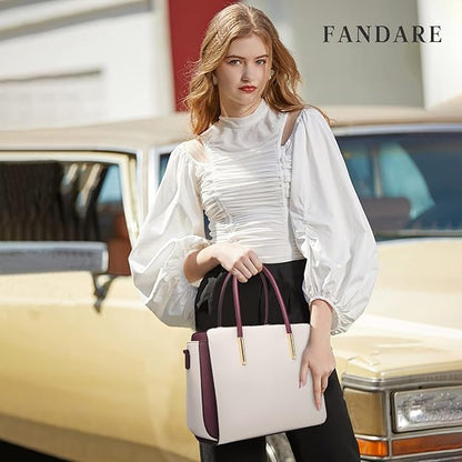FANDARE - Bolso de mano para mujer, bolso de hombro con 4 piezas, bolsa de cartera, bolsas usadas, bolsa para viaje, comprador, alforjas