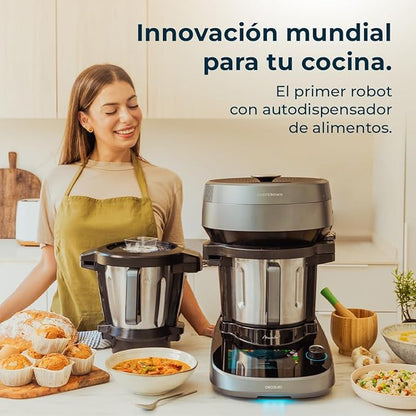 Cecotec Robot de Cocina Multifunción con Dispensador de Alimentos Mambo CooKing Total Gourmet. 2200W, 45 Funciones, Miles de Recetas Guiadas, Jarra Unique de 4,5L y Jarra Victory de 5L, Accesorios