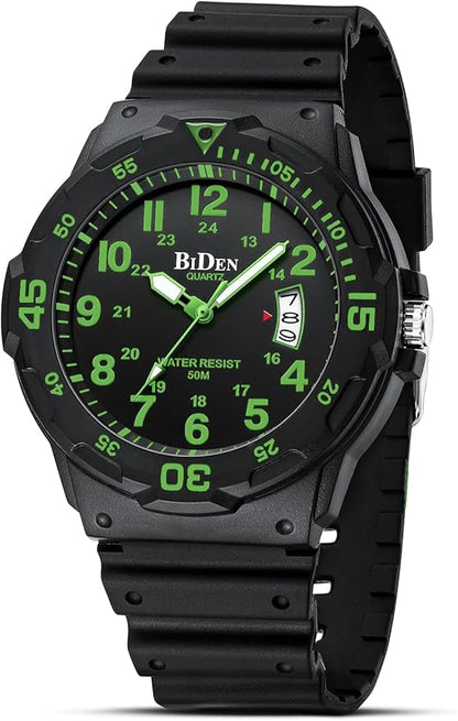 HANPOSH Reloj Hombre Relojes Pulseras Impermeable Diseño Analógico Cronógrafo Luminoso Acero Inoxidable Esfera Calendaria Moda