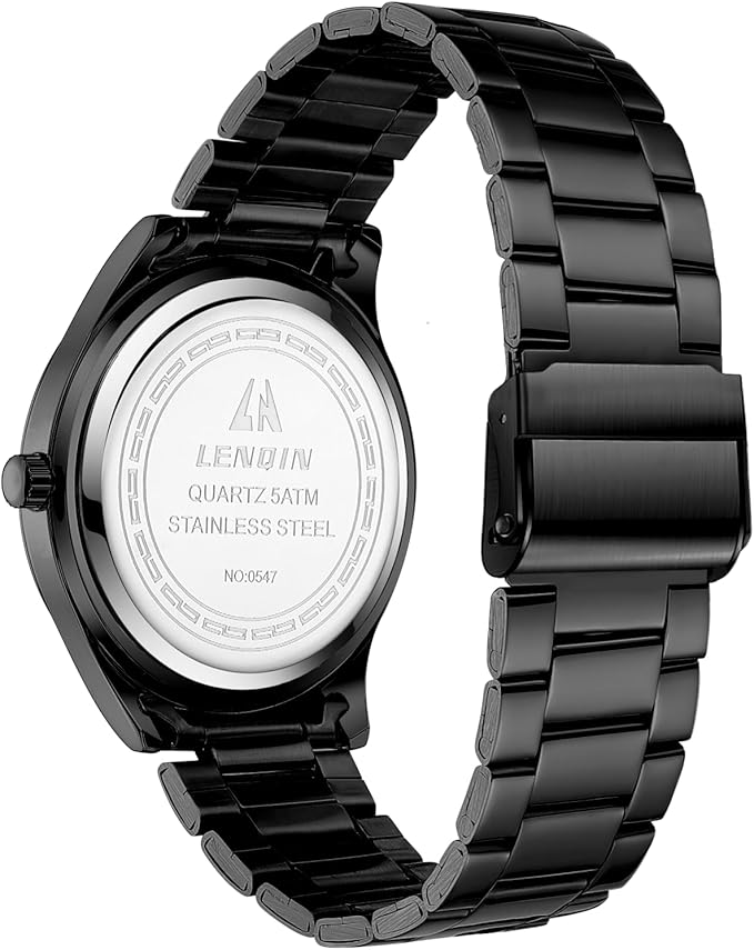 LN LENQIN Reloj Hombre Relojes De Acero Inoxidable para Hombres Relojes De Pulsera Impermeables para Hombres Reloj De Cuarzo Analógico De Diseño De Negocios De Moda