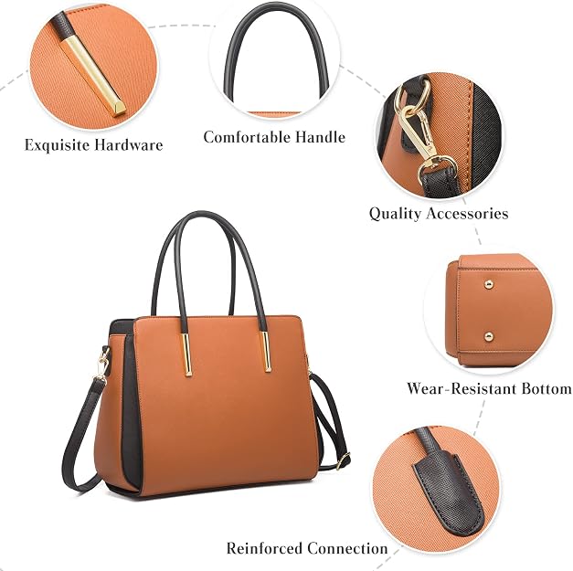 FANDARE - Bolso de mano para mujer, bolso de hombro con 4 piezas, bolsa de cartera, bolsas usadas, bolsa para viaje, comprador, alforjas