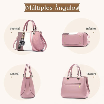 VARLIVOO Casual Bolsos para Mujer Bolsos Bandolera Bolsos de Mano Bolsos Totes para Mujer Bolso Señoras Cocodrilo Patrón Impermeable PU Cuero
