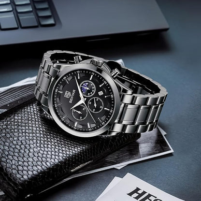 BENYAR by Relojes Hombre Analógico Cuarzo Cronografo Impermeable Luminoso Fecha Moda Casual Reloj de Pulsera Elegante Regalo para Hombre