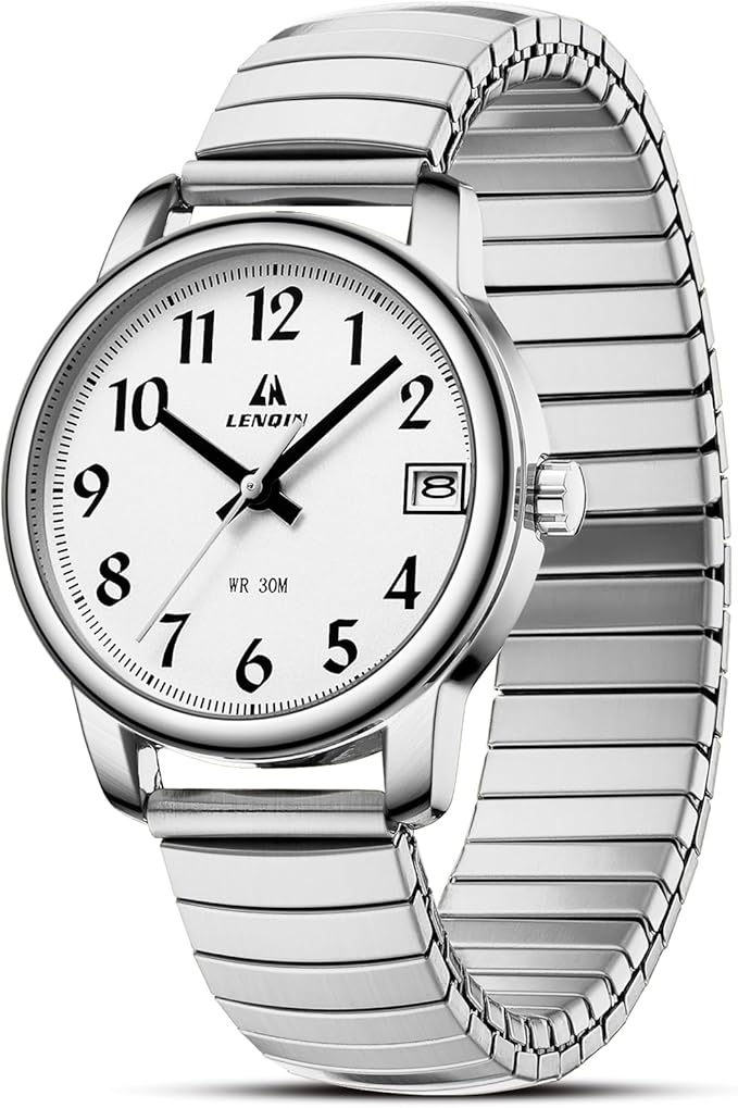 LN LENQIN Reloj Mujer Elasticay Relojes Mujeres De Acero Inoxidable Reloj A Prueba de Agua para Las Mujeres AnalóGico Cuarzo Relojes de MuñEca Banda de ExpansióN